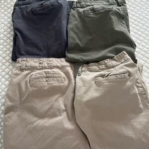 Bundle of 4 pair of women’s Lee Essential Chino khaki pants